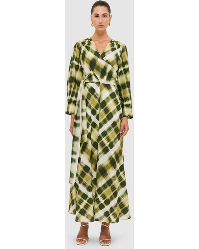 Saba Croix Silk Cotton Dress - Green