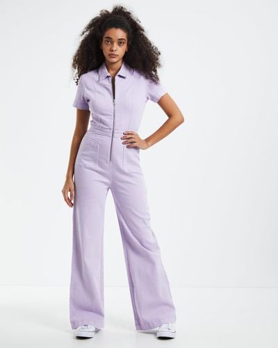 Insight Nikki Denim Maxi Boiler Suit Lilac - Purple
