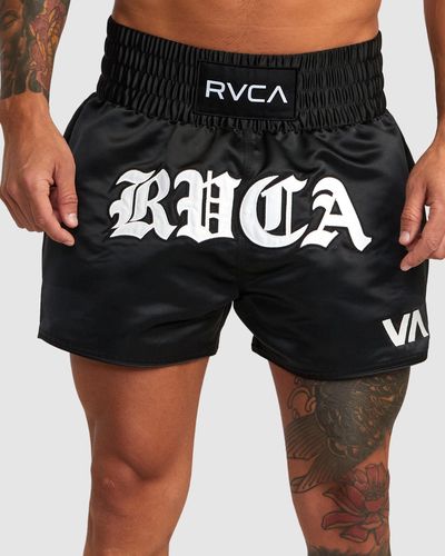 RVCA Muay Thai Mod Elastic Boxing Shorts 15" - Black