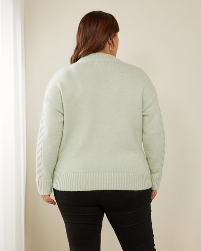 Atmos&Here Curvy Evie Wool Blend Knit Jumper - Natural