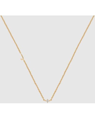 YCL Jewels Petite Initial Necklace J - Metallic