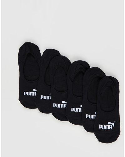 PUMA 6 Pack Element Footie Socks - Black