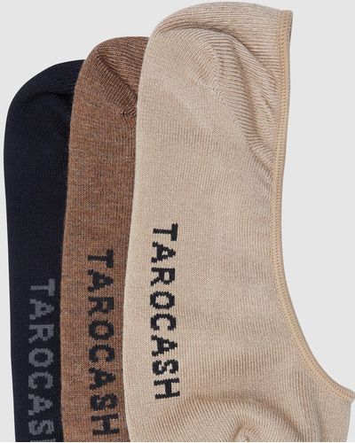 Tarocash Bamboo 3 Pk Invisible Sock - Natural