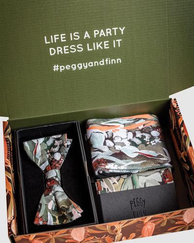 Peggy and Finn Spotted Gum Bow Tie Gift Box - Green
