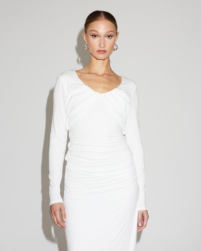 Lover Samara Textured Jersey Twist Back Top - White