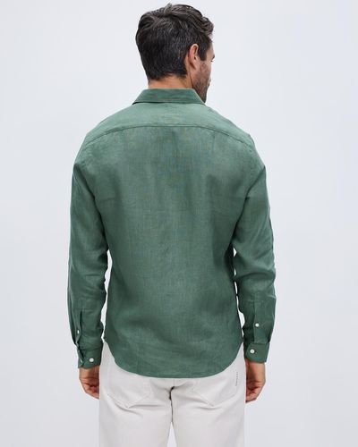 Marcs Felix Ls Linen Shirt - Green