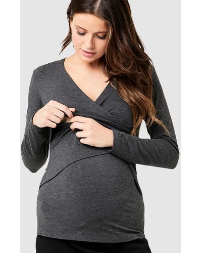 Ripe Maternity Embrace Long Sleeve Nursing Top - Grey