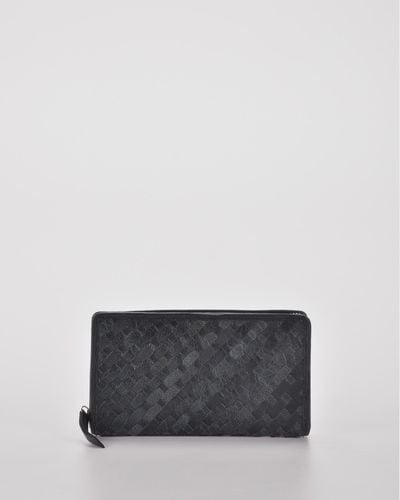 Cobb & Co Deakin Leather Woven Wallet - Grey