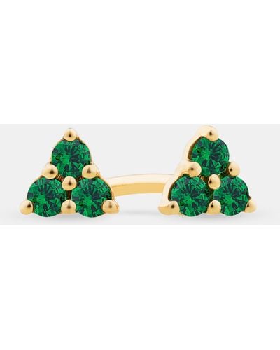 Michael Hill Trio Emerald Earrings In 10kt Gold - Green