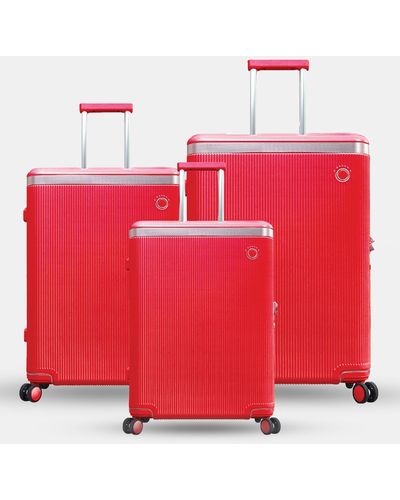 Echolac Japan Chicago 3 Piece luggage Set - Red