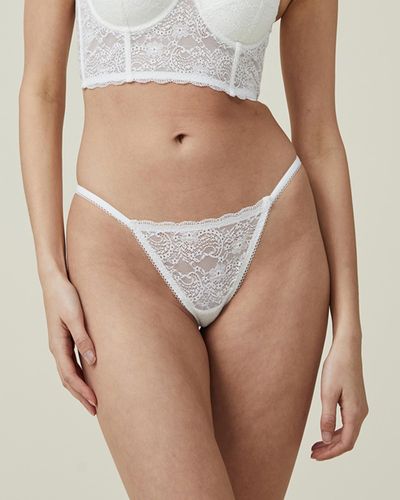 Cotton On Ultimate Comfort Lace Tanga G String Brief - Natural