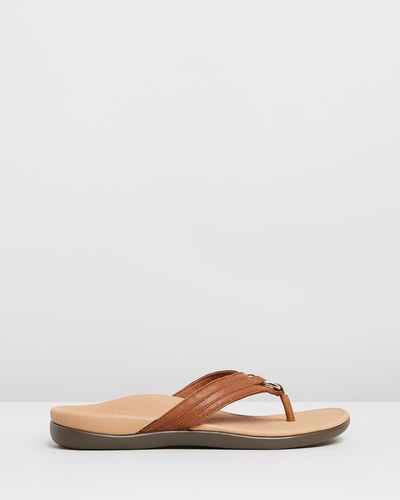 Vionic Tide Aloe Toe Post Sandals - Brown