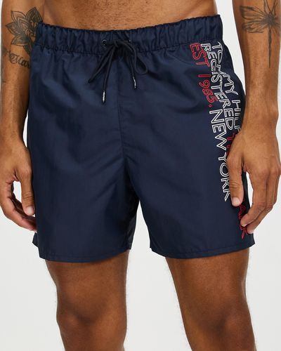 Tommy Hilfiger Signature Logo Short Length Swim Shorts, Desert Sky