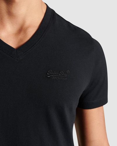 Superdry V Neck Essential T Shirt - Black