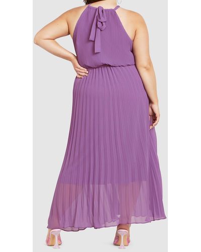 City Chic Rebecca Maxi Dress - Purple
