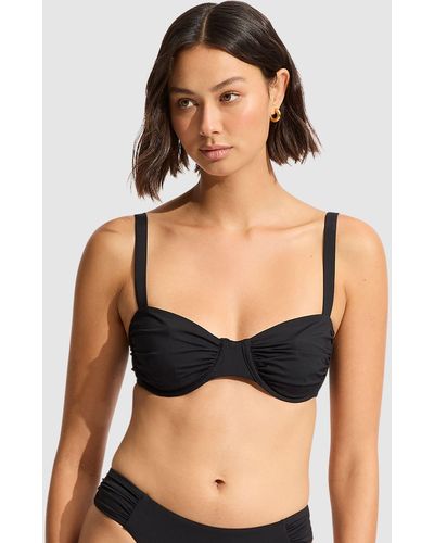 Seafolly Collective Ruched Underwire Bikini Top - Black