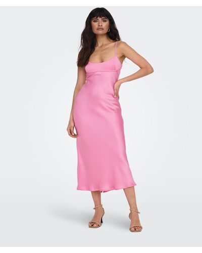 ONLY Maya Singlet Midi Dress - Pink