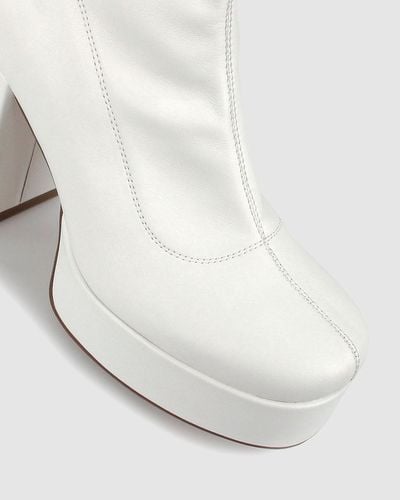 Betts Panama Platform Ankle Boots - White