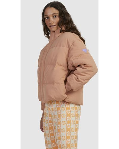 Roxy New Age Cropped Puffer Jacket - Natural