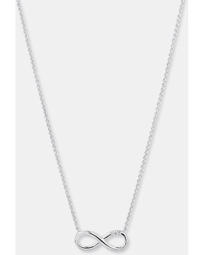 Michael Hill Diamond Accent Infinity Necklace In Sterling - White