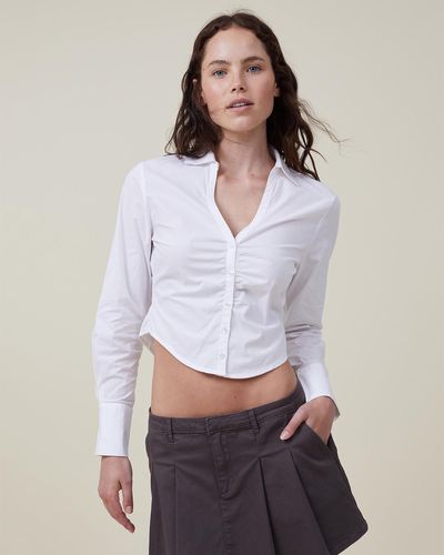 Cotton On Fitted Cotton Shirt - White