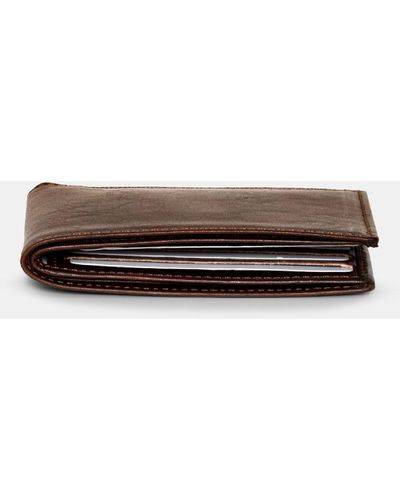 Republic of Florence Rossini Slim Bi Fold Leather Wallet - Brown