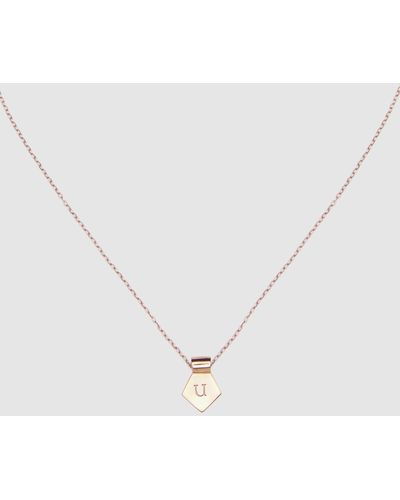 CA Jewellery Letter U Pendant Necklace - Metallic
