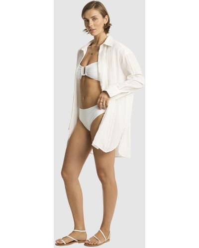 Sea Level Heatwave Cover Up Shirt - White