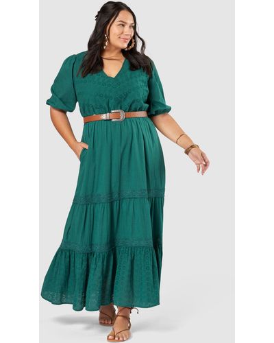 The Poetic Gypsy Burning Man Maxi Dress - Green