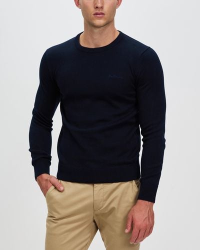 Ben Sherman Signature Knitted Crew Neck - Blue