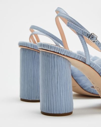 Loeffler Randall Camellia Knot Mules With Ankle Strap - Blue
