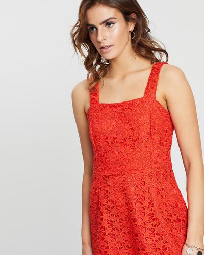 White By FTL Elise Lace Dress - Red