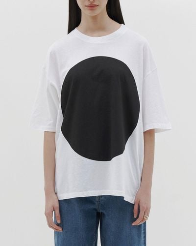Bassike Slouch Dot Print Short Sleeve T.shirt - White