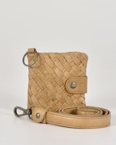 Cobb & Co Flynn Leather Woven Wallet - Natural