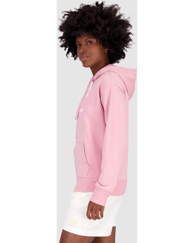 New Balance Essentials Stacked Logo French Terry Hoodie - Pink