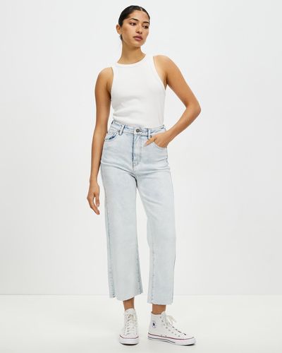 All About Eve Charlie High Rise Wide Leg Jean - White