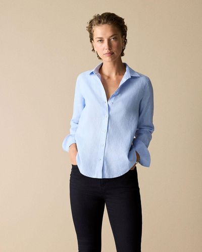 Trenery Linen Classic Shirt - Blue