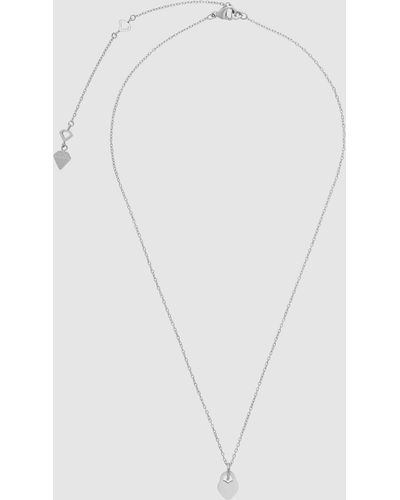 Wanderlust + Co Engravable Heart Necklace - White