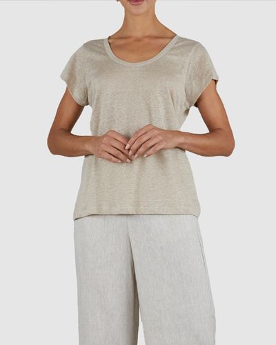 Amelius Newport Linen T Shirt - Natural