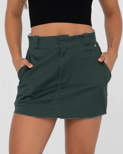 Rusty Bobbi Mid Rise Mini Skirt - Green