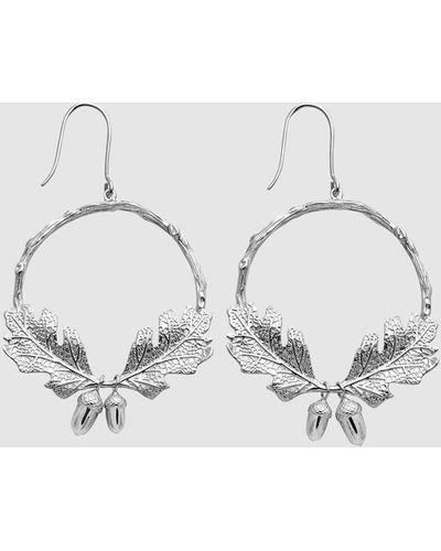 Karen Walker Acorn & Leaf Wreath Earrings - Metallic