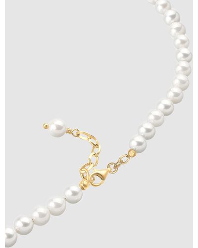 Elli Jewelry Necklace Baroque Classic Trend With Shell Core Pearls In 925 Sterling Silver Plated - White
