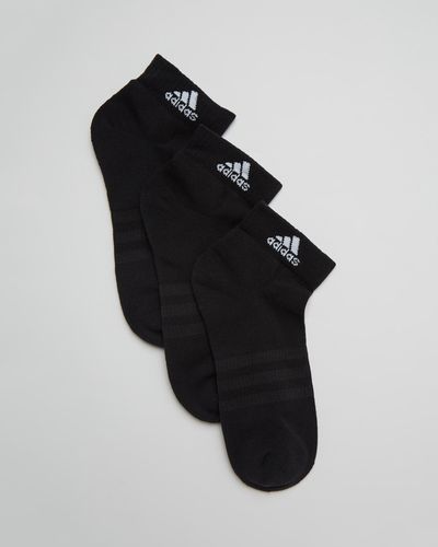 adidas Originals Cushioned Sportswear Ankle Socks 3 Pairs - Black