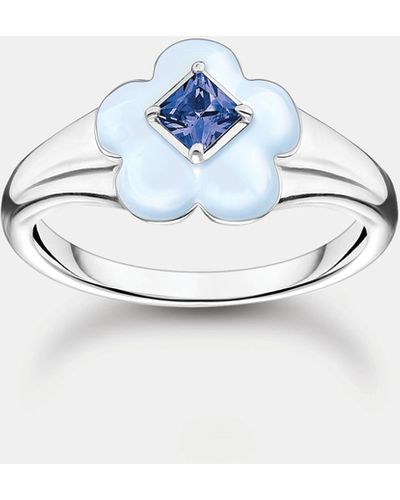 Thomas Sabo Flower Stone Ring - Blue