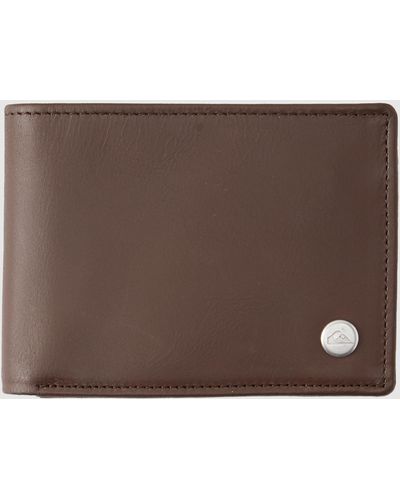 Quiksilver Mac Tri Fold Leather Wallet - Brown