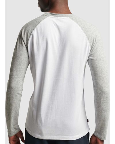Superdry Essential Long Sleeved Baseball Top - Grey