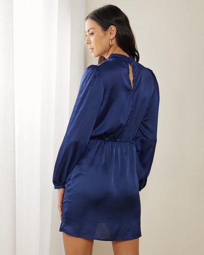 Atmos&Here Riya Satin Mini Dress - Blue