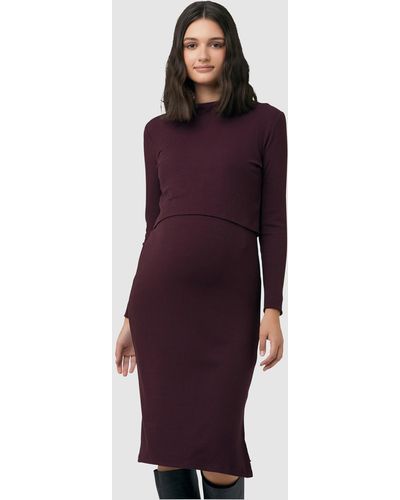 Ripe Maternity Ruby Double Up Nursing Dress - Purple