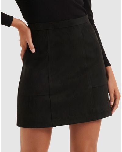 Forever New Leah Suede Mini Skirt - Black