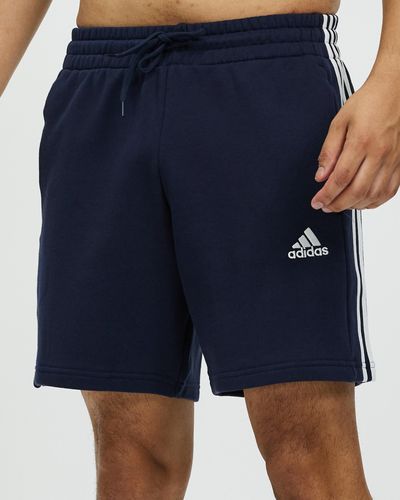 adidas Essentials French Terry 3 Stripes Shorts - Blue